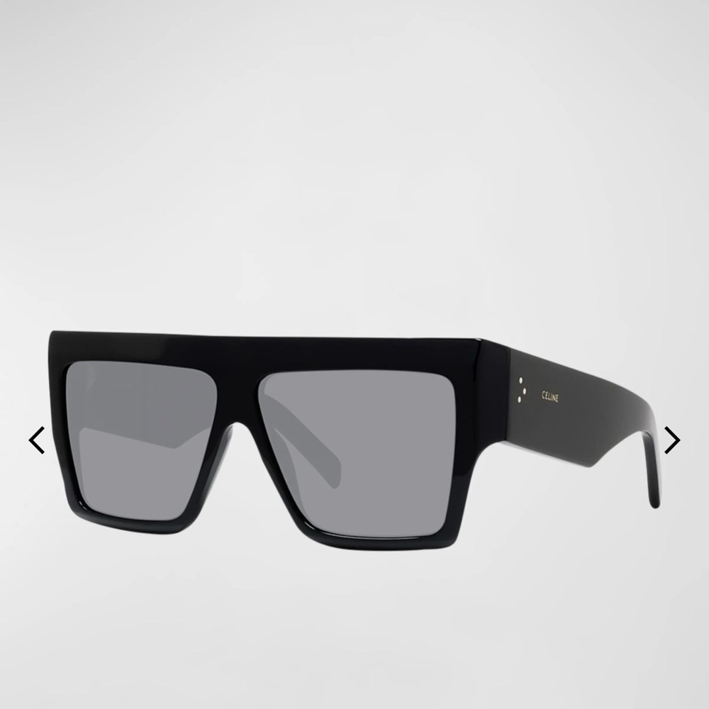 Celine Bold Black Rectangular Sunglasses - image 1